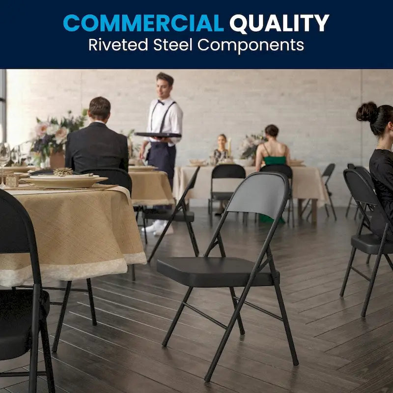 Lot de 2 chaises pliantes en métal à double renfort