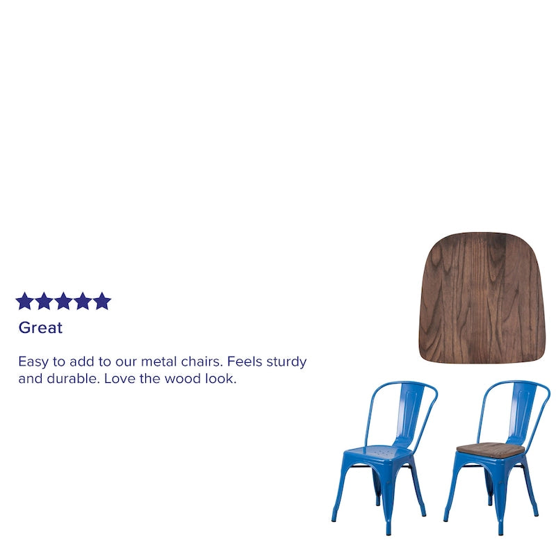 Siège en bois rustique pour chaises en métal colorées - Accessoire de siège en bois