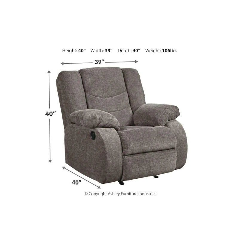 Fauteuil inclinable à bascule contemporain Tulen gris