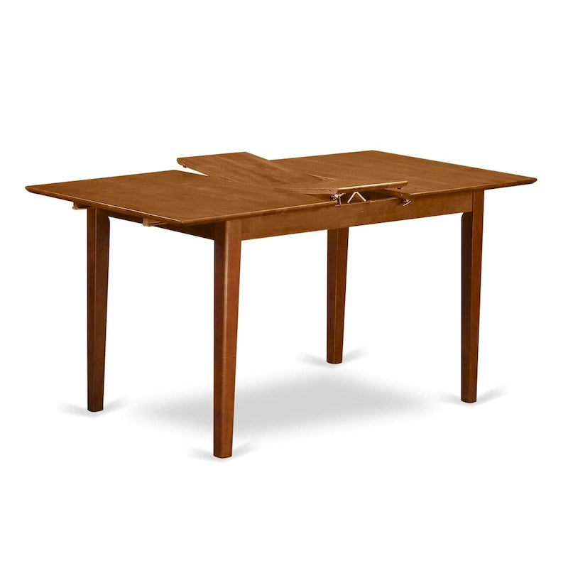 Ensemble de salle à manger 7 pièces East West Furniture : une table rectangulaire et 6 chaises de cuisine, couleur marron selle (options d’assise disponibles).