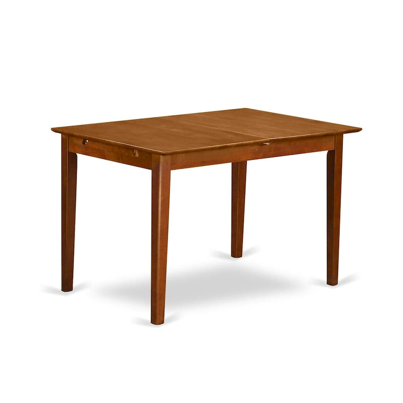Ensemble de salle à manger 7 pièces East West Furniture : une table rectangulaire et 6 chaises de cuisine, couleur marron selle (options d’assise disponibles).
