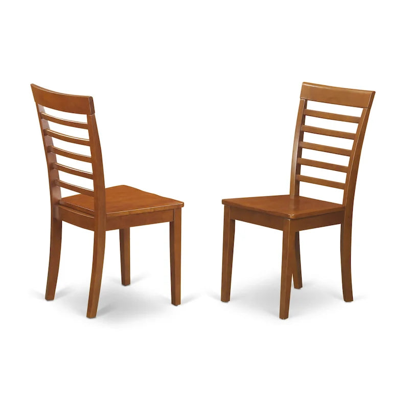 Ensemble de salle à manger 7 pièces East West Furniture : une table rectangulaire et 6 chaises de cuisine, couleur marron selle (options d’assise disponibles).