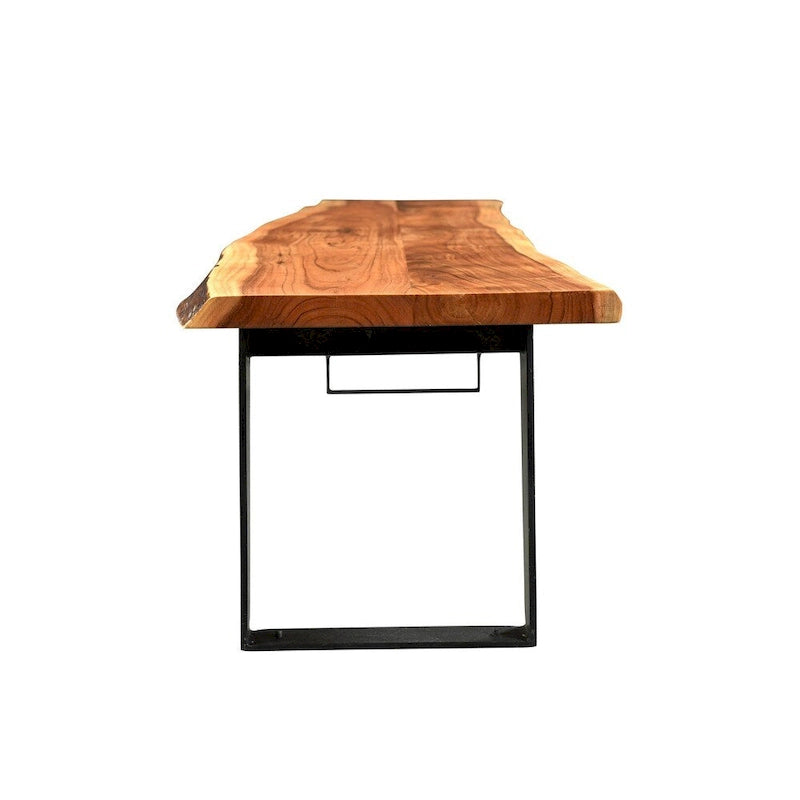 Banc Timbergirl en bois d'acacia à bords naturels, fabriqué à la main en Inde