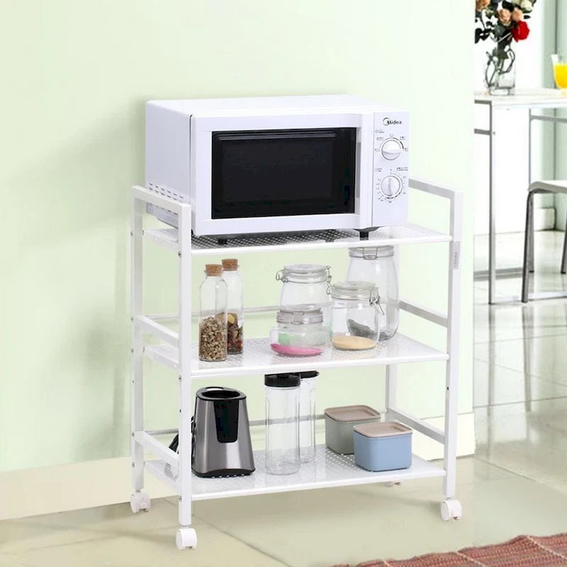 3-Tier Multi-function Rack Shelves Widen Rolling Kitchen Bathroom Storage Utility Cart