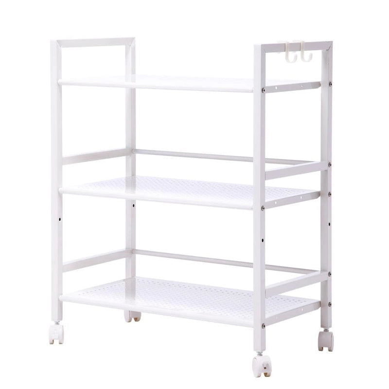 Étagère multifonctionnelle à 3 niveaux, chariot de rangement roulant pour cuisine et salle de bain.