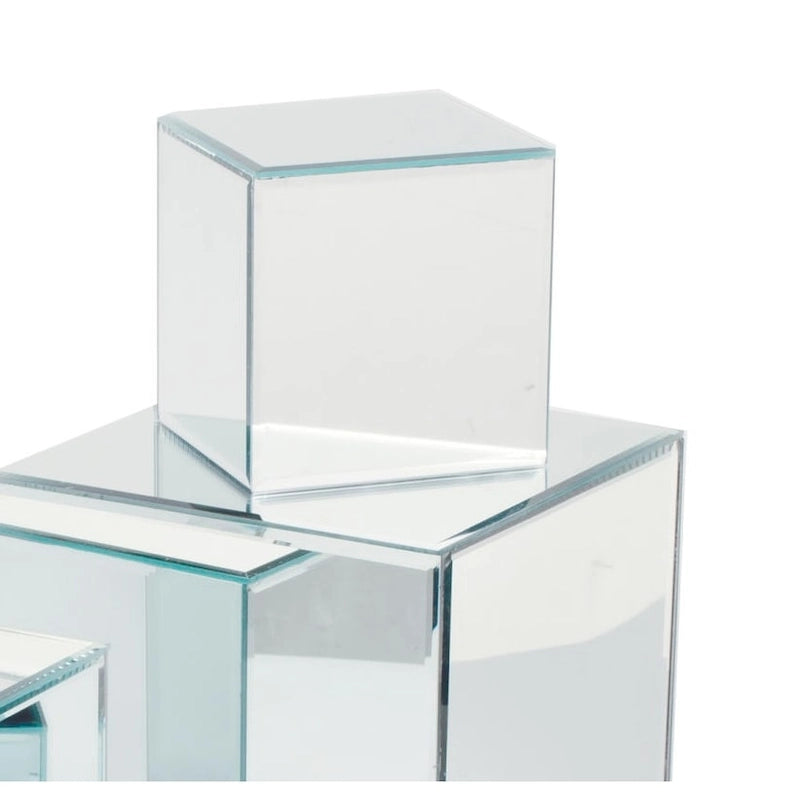 Pieds de rehausse carrés en verre miroir