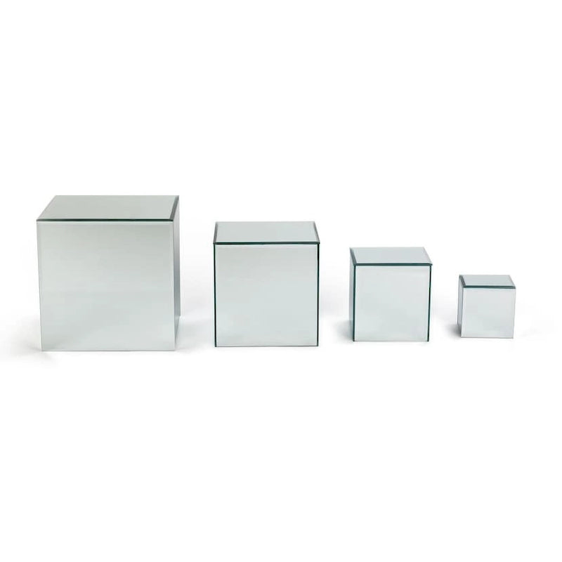 Pieds de rehausse carrés en verre miroir