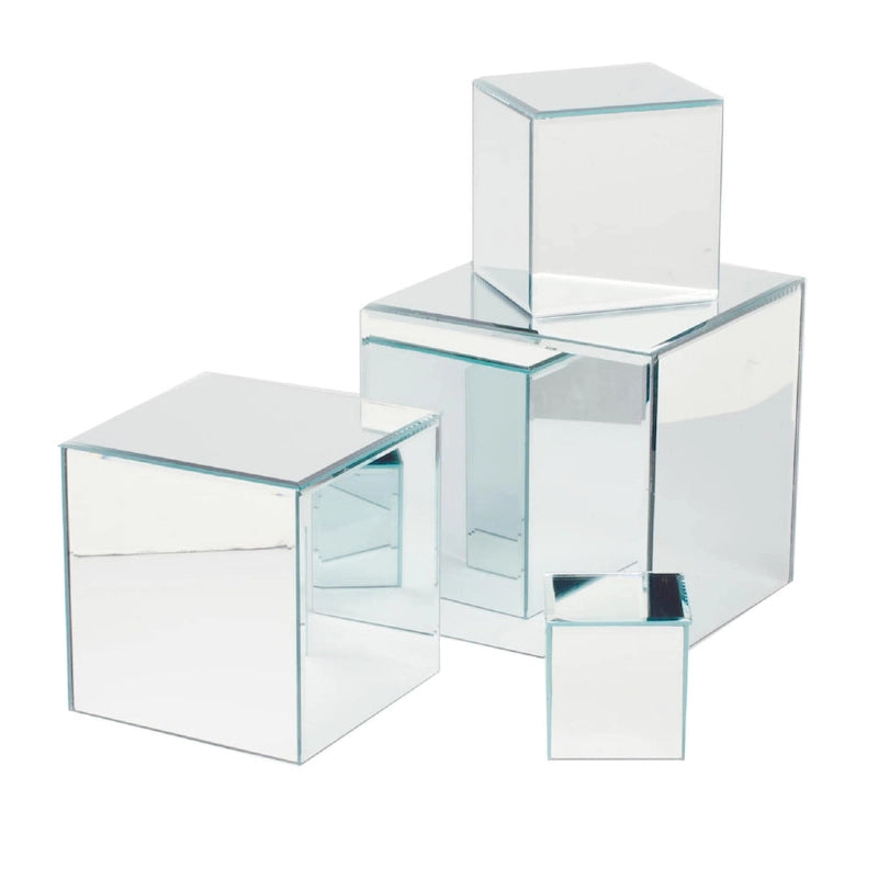 Pieds de rehausse carrés en verre miroir