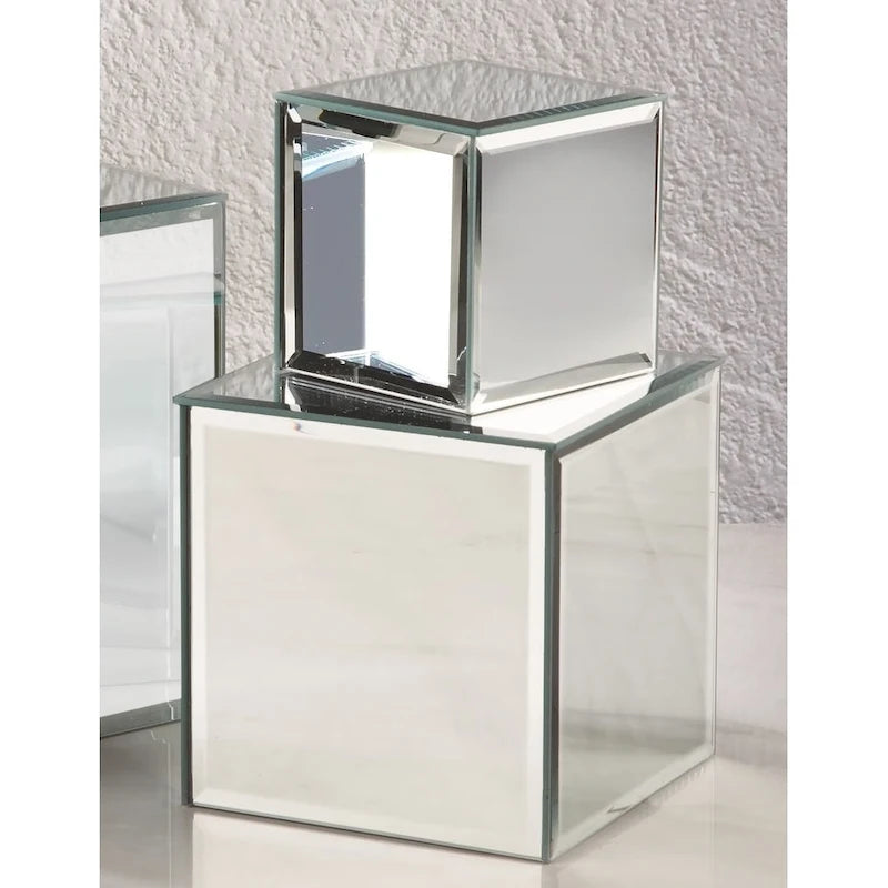 Pieds de rehausse carrés en verre miroir