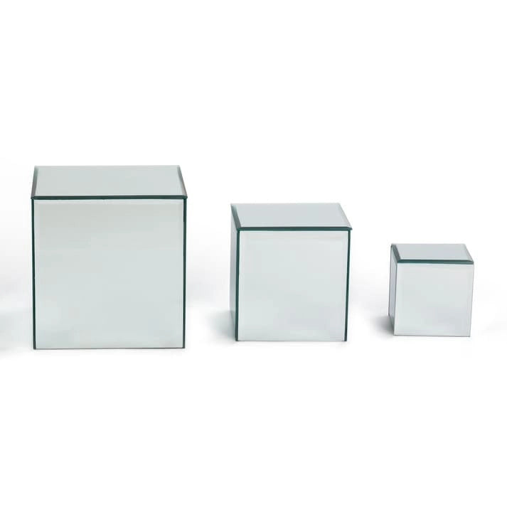 Pieds de rehausse carrés en verre miroir