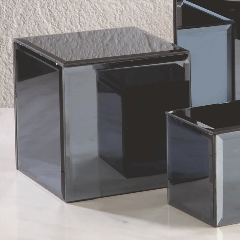 Pieds de rehausse carrés en verre miroir