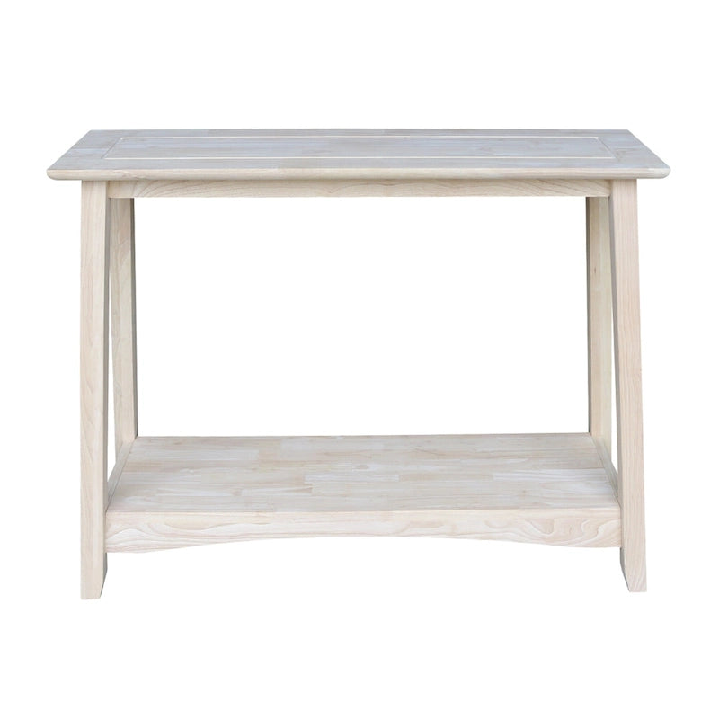 Table console Bombay en bois d'hévéa massif non fini