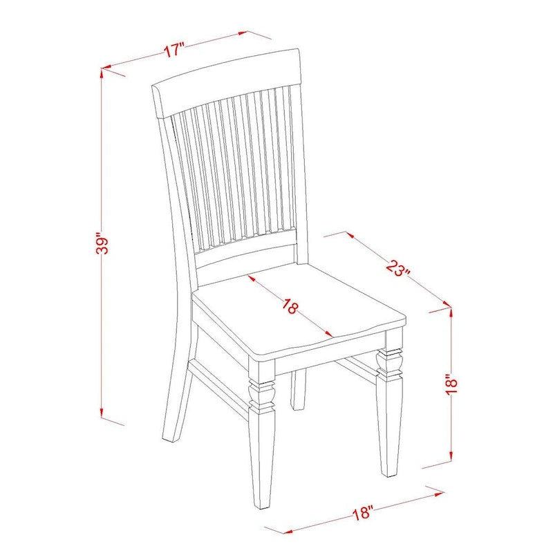 Table de salle à manger East West Furniture SE - Table rectangulaire et chaises à assise en bois, blanc lin (options de pièces disponibles)