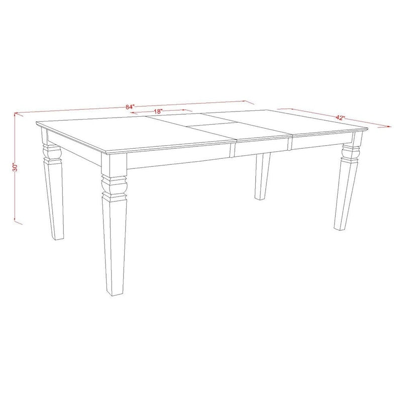 Table de salle à manger East West Furniture SE - Table rectangulaire et chaises à assise en bois, blanc lin (options de pièces disponibles)