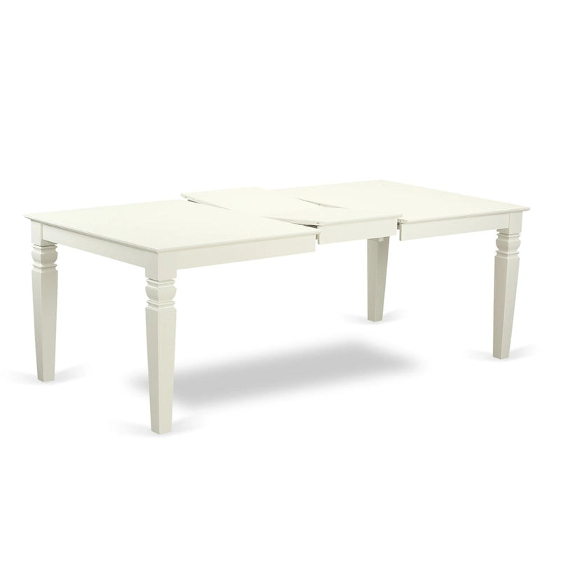 Table de salle à manger East West Furniture SE - Table rectangulaire et chaises à assise en bois, blanc lin (options de pièces disponibles)