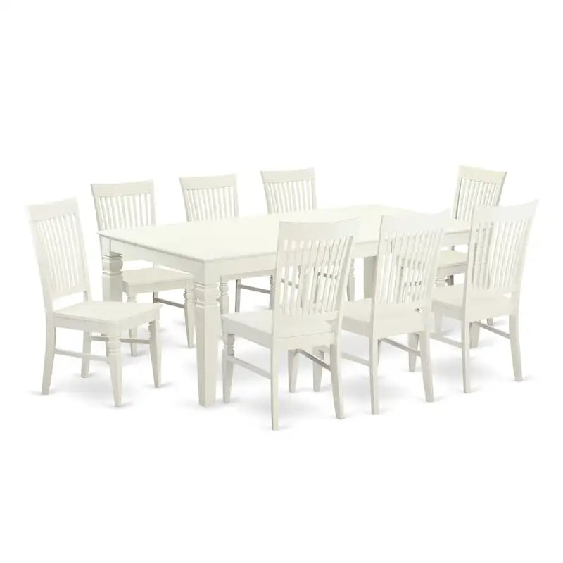 Table de salle à manger East West Furniture SE - Table rectangulaire et chaises à assise en bois, blanc lin (options de pièces disponibles)