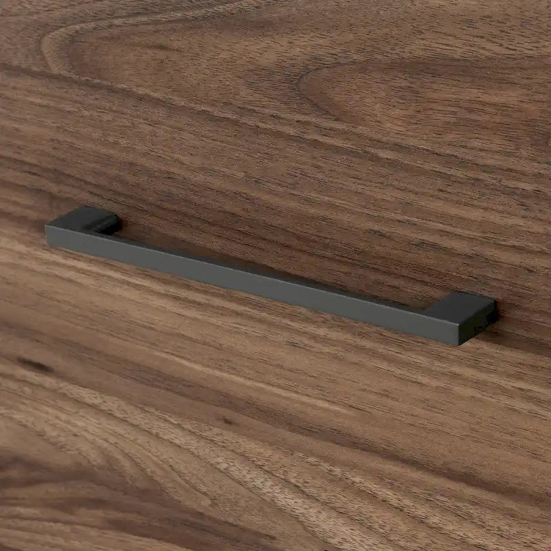 Table de chevet Olvyn à 2 tiroirs en noyer naturel et anthracite