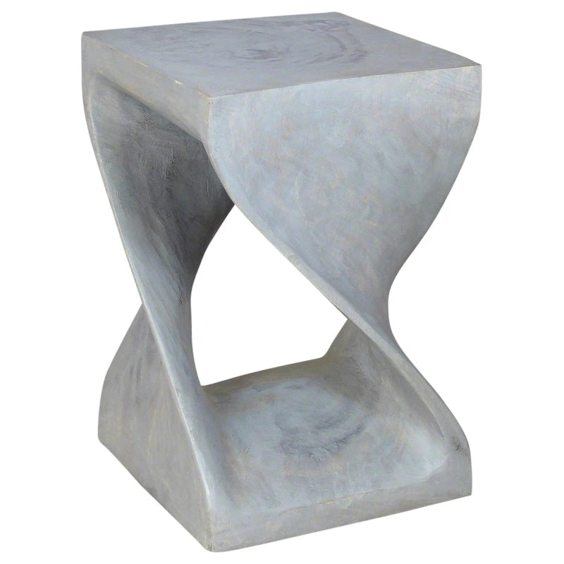 Tabouret Haussmann Original Wood Twist 12 x 12 x 18 po, finition gris huilé