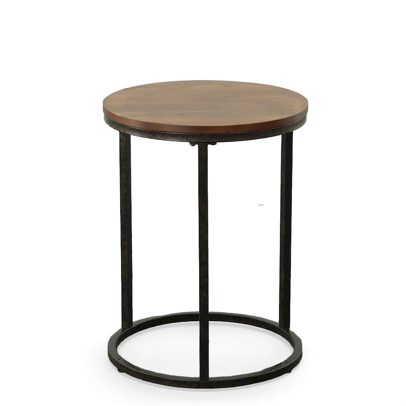 Table d'appoint ronde Carolina Living Orson 18 - Châtaignier/Style industriel