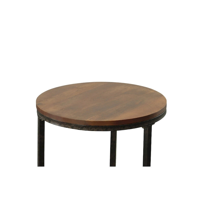 Table d'appoint ronde Carolina Living Orson 18 - Châtaignier/Style industriel