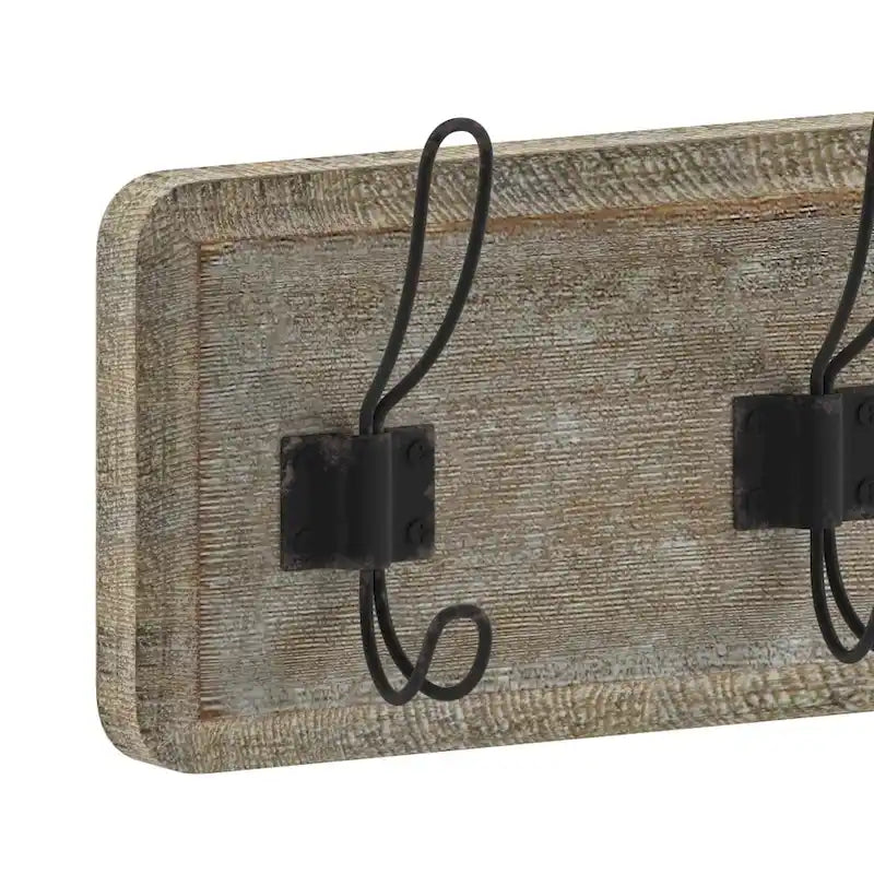 Étagère murale de rangement avec étagère supérieure et crochets de rangement