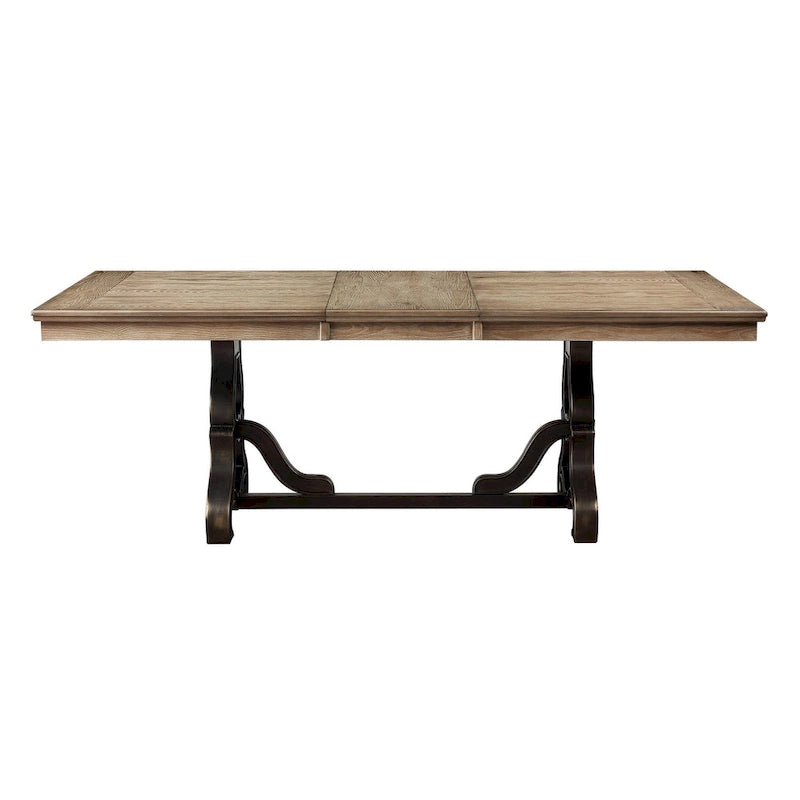 Table de salle à manger Cunningham en érable et noir avec rallonge amovible