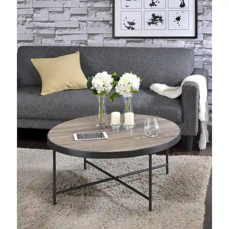 Xana Weathered Grey Oak and Black Coffee Table