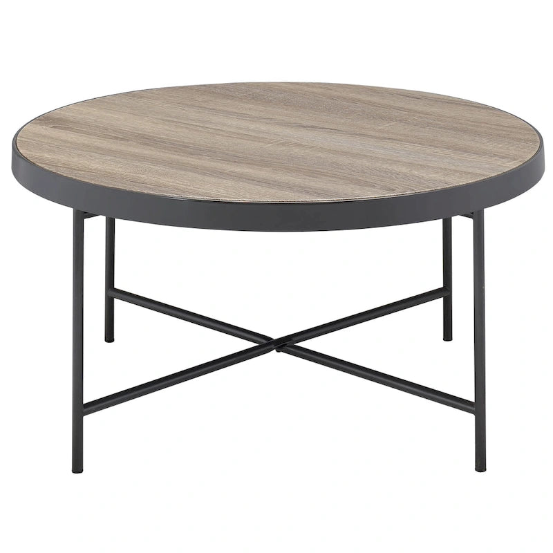 Table basse Xana en chêne gris vieilli et noir