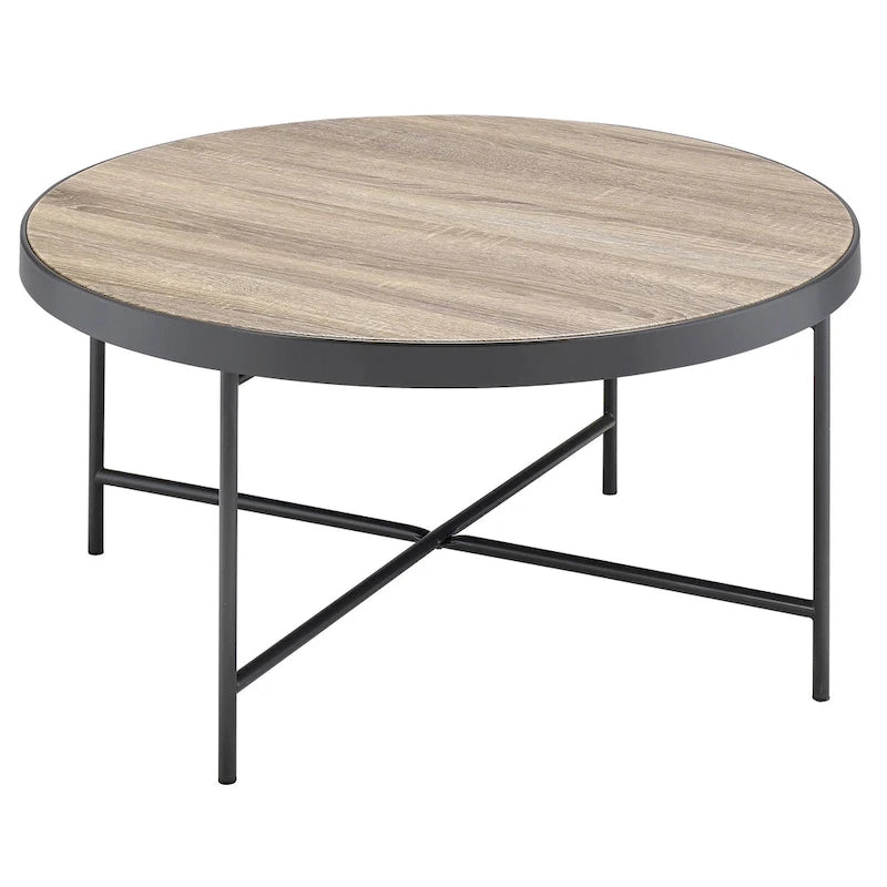 Table basse Xana en chêne gris vieilli et noir