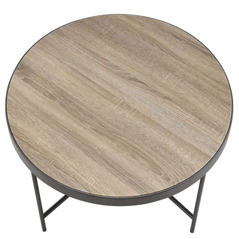 Table basse Xana en chêne gris vieilli et noir