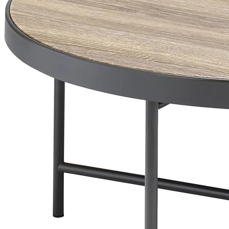 Table basse Xana en chêne gris vieilli et noir