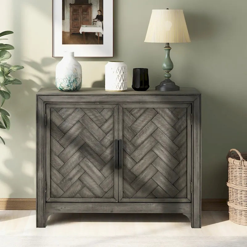 Table console moderne de 40 pouces avec 2 étagères pour salon