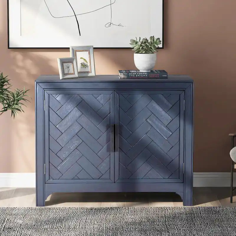 40 Modern Console Table Sofa Table for Living Room with 2 Shelves