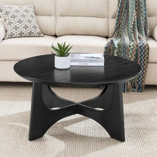 Table basse ronde en bois de 36 pouces pour salon