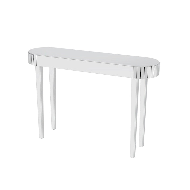 Console miroir, table d'entrée argentée - 120 x 32 x 80 cm