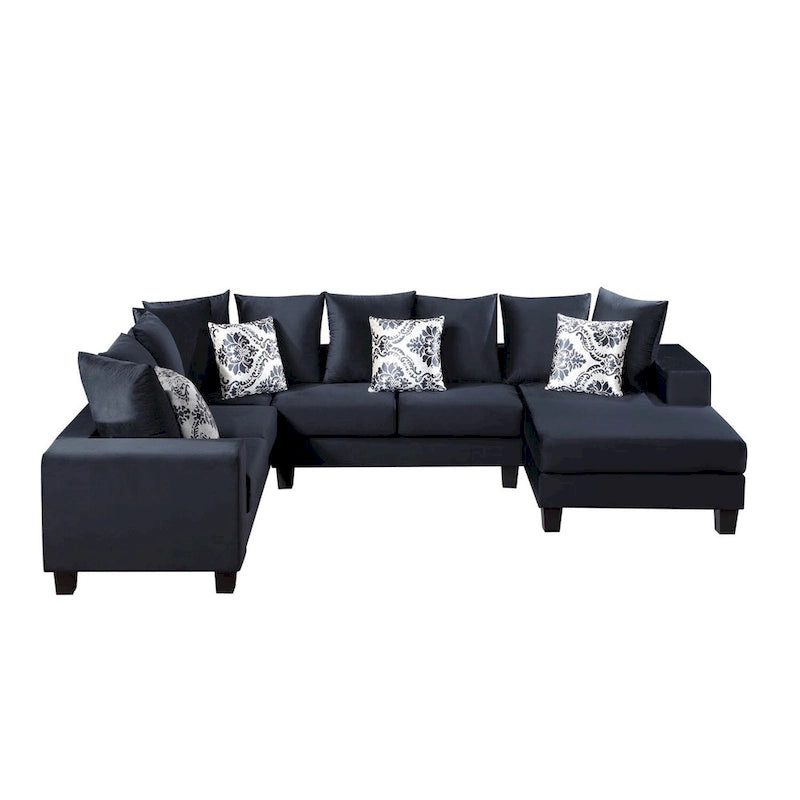 Canapé d'angle moderne en forme de U Merax avec de nombreux coussins inclus