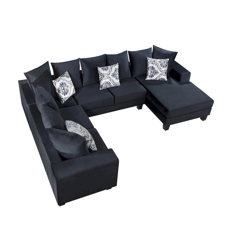 Canapé d'angle moderne en forme de U Merax avec de nombreux coussins inclus