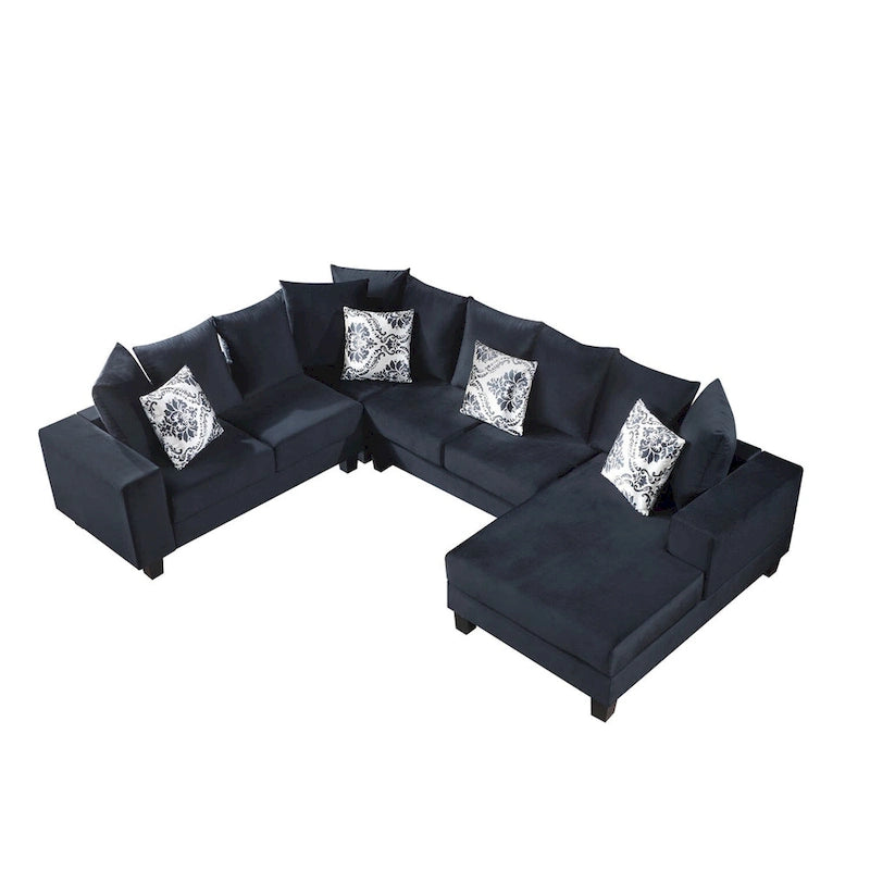 Canapé d'angle moderne en forme de U Merax avec de nombreux coussins inclus