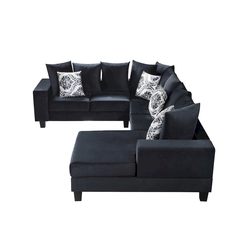 Canapé d'angle moderne en forme de U Merax avec de nombreux coussins inclus