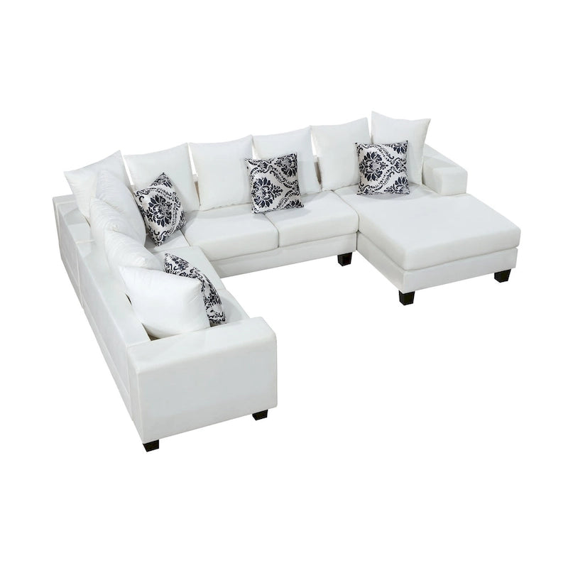 Canapé d'angle moderne en forme de U Merax avec de nombreux coussins inclus