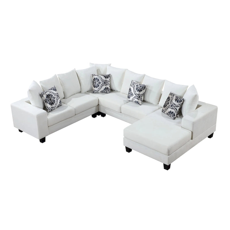 Canapé d'angle moderne en forme de U Merax avec de nombreux coussins inclus