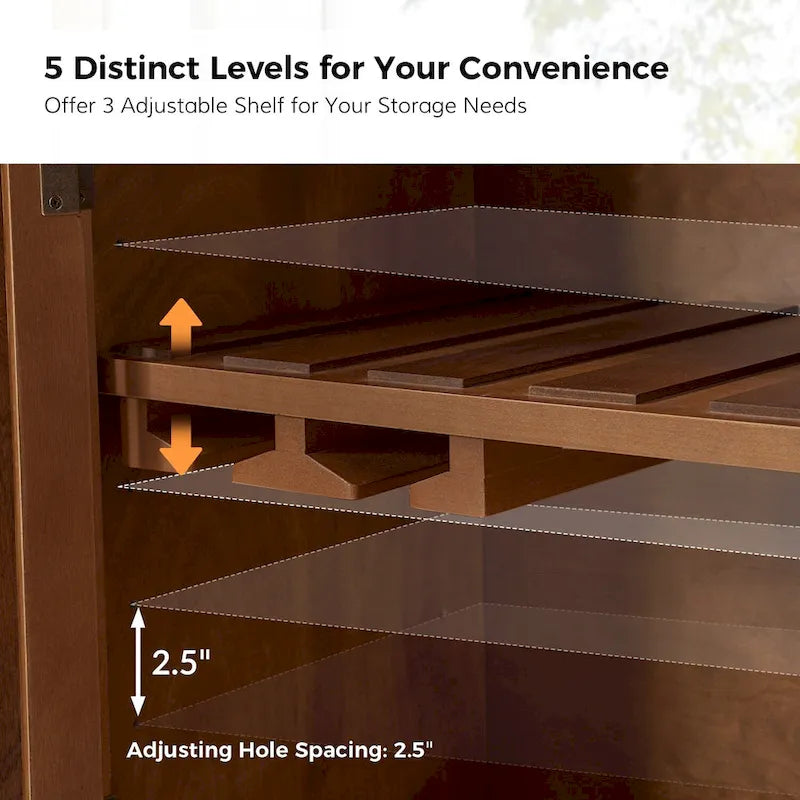 Buffet Ruby 58 traditionnel à 2 tiroirs et étagères réglables par HULALA HOME