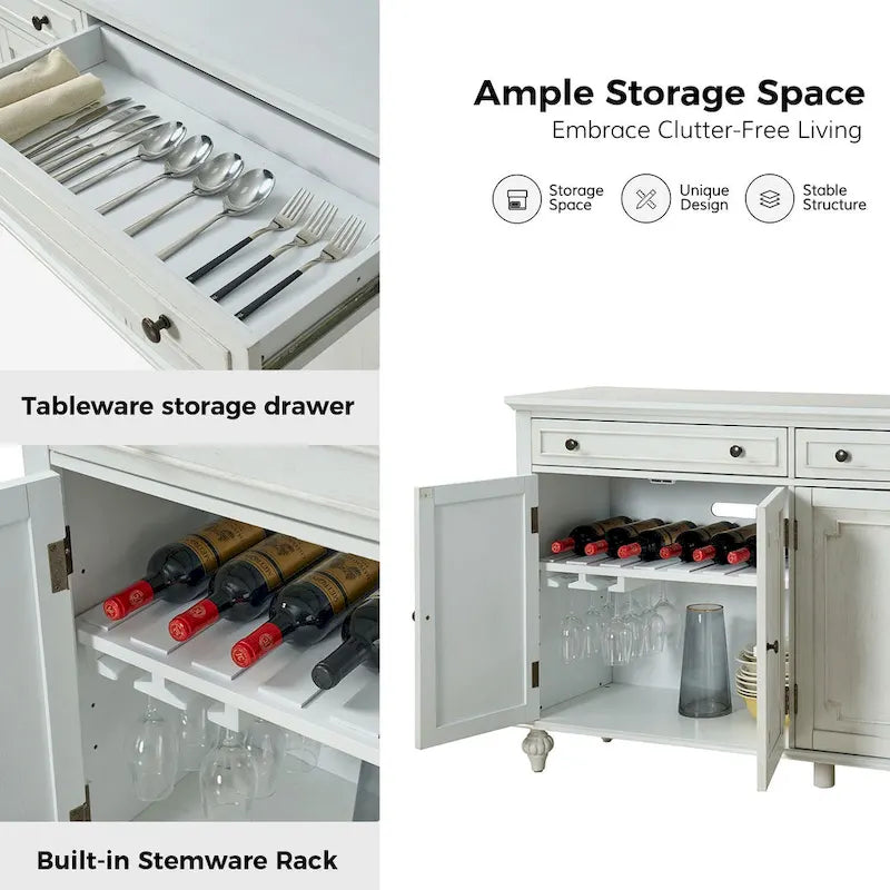Buffet Ruby 58 traditionnel à 2 tiroirs et étagères réglables par HULALA HOME