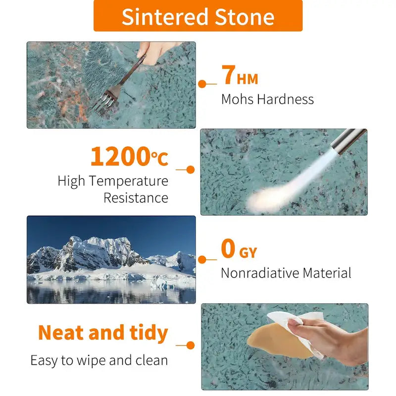 Console en pierre frittée avec piètement géométrique - 120 x 30 x 78 cm