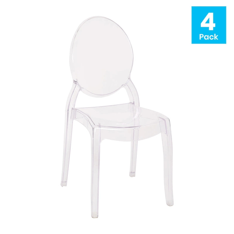 Ensemble de 4 chaises de banquet extra larges en résine résistante aux intempéries - 52 cm (P) x 43 cm (L) x 95 cm (H)