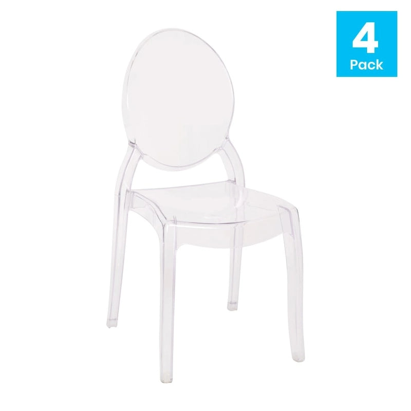 Ensemble de 4 chaises de banquet extra larges en résine résistante aux intempéries - 52 cm (P) x 43 cm (L) x 95 cm (H)