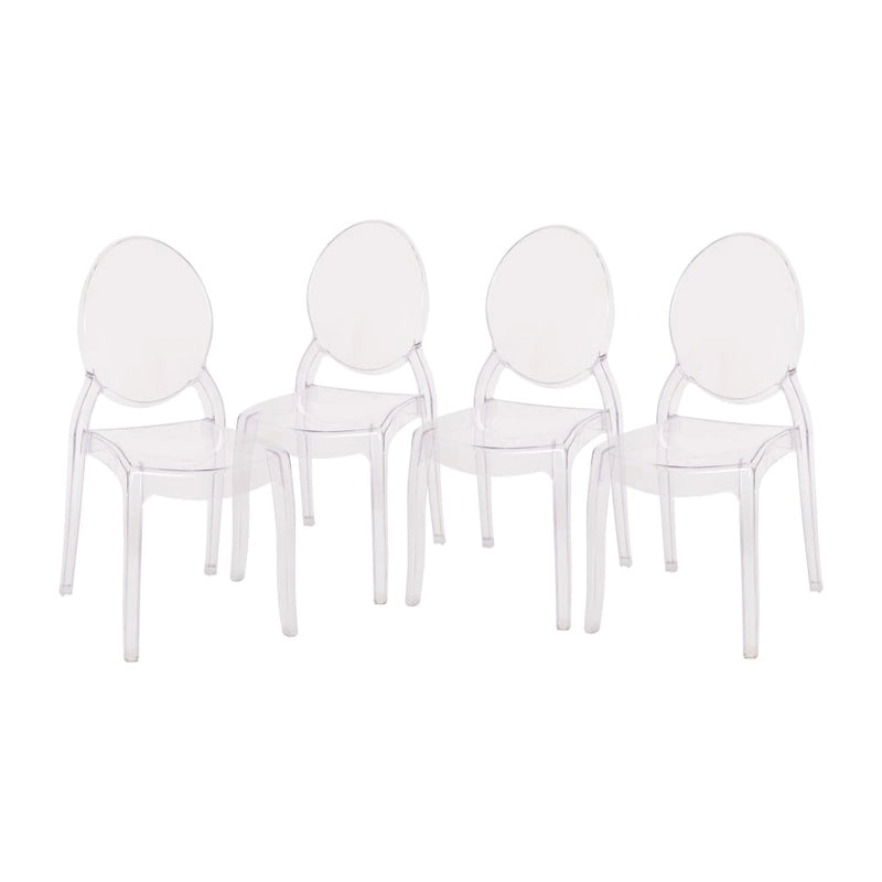 Ensemble de 4 chaises de banquet extra larges en résine résistante aux intempéries - 52 cm (P) x 43 cm (L) x 95 cm (H)