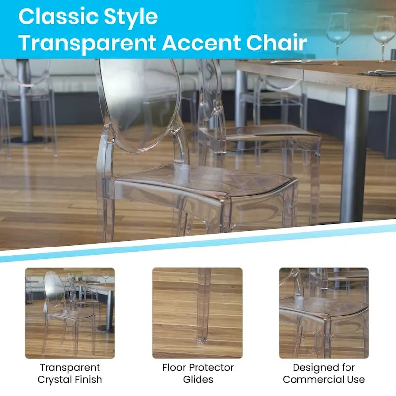 Ensemble de 4 chaises de banquet extra larges en résine résistante aux intempéries - 52 cm (P) x 43 cm (L) x 95 cm (H)