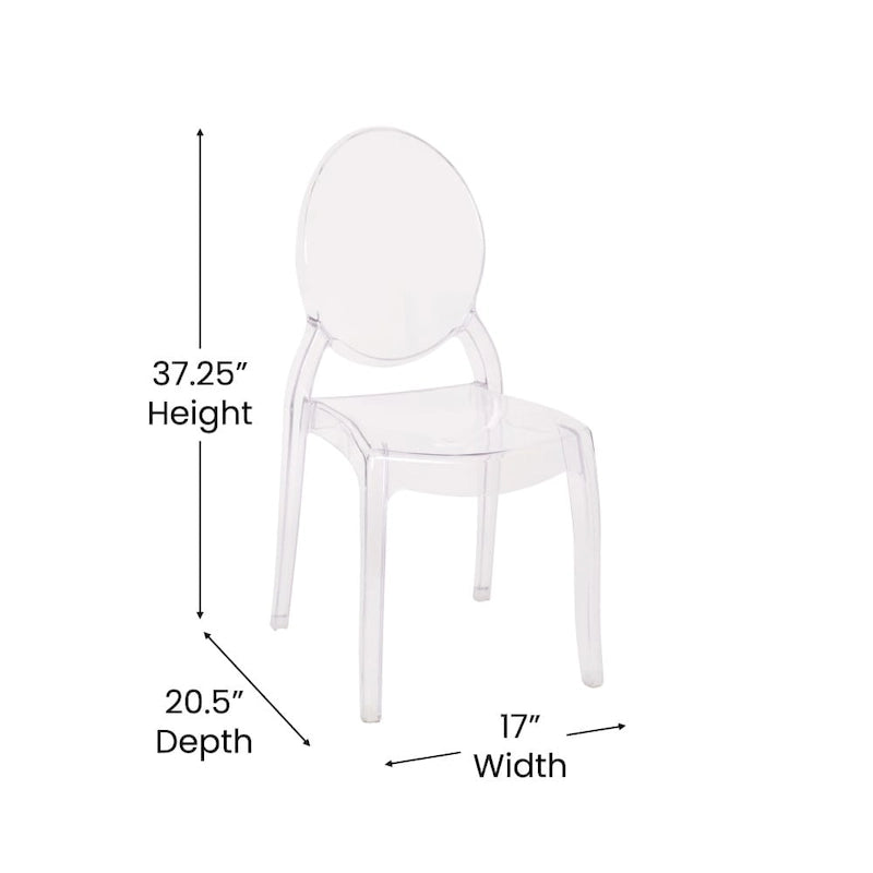 Ensemble de 4 chaises de banquet extra larges en résine résistante aux intempéries - 52 cm (P) x 43 cm (L) x 95 cm (H)
