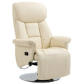Fauteuil inclinable pour adultes, pivotant et réglable avec repose-pieds, accoudoirs rembourrés, revêtement en similicuir et piètement en acier